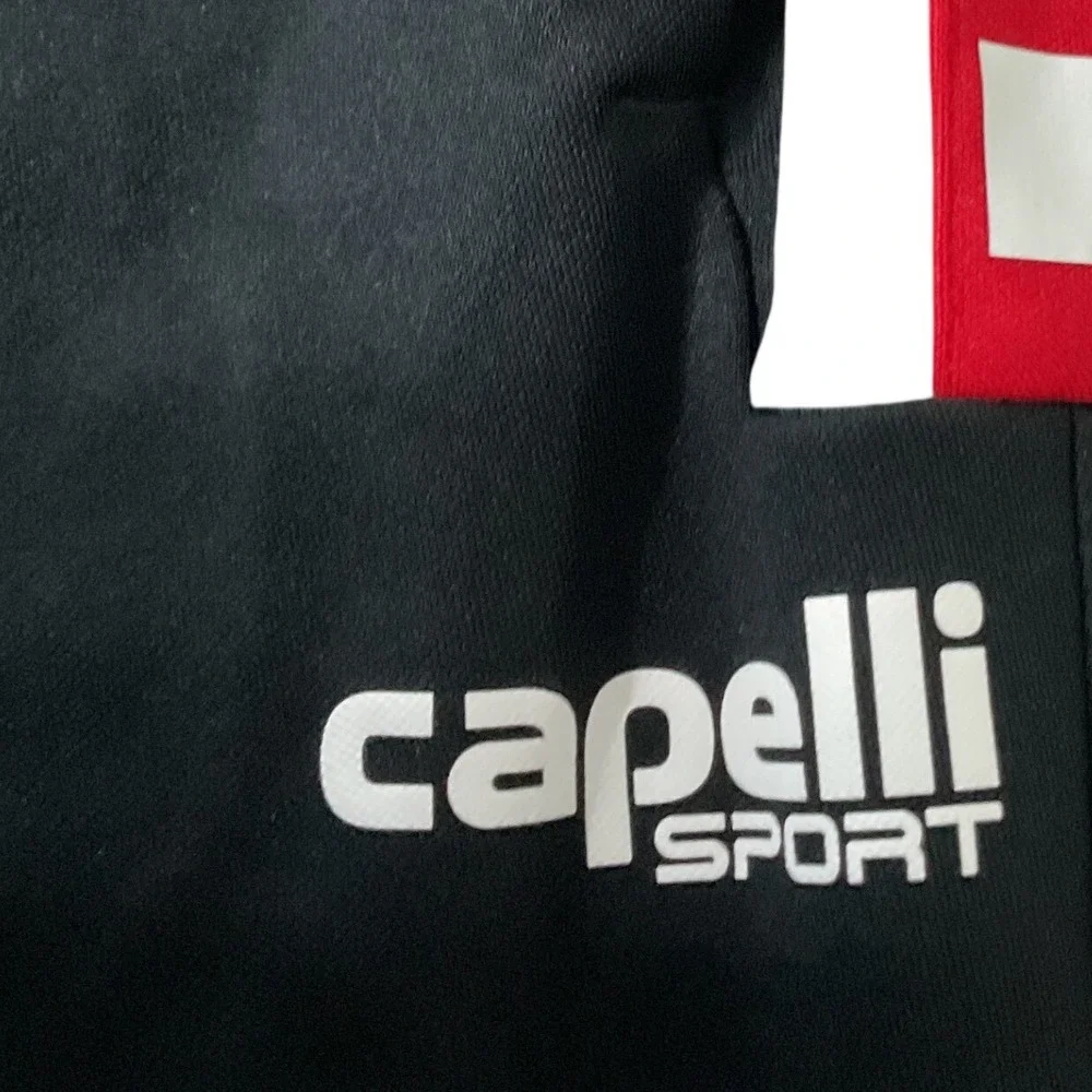 Capelli Sport Mens Soccer Training Pants Black Red White Tapered Joggers Medium